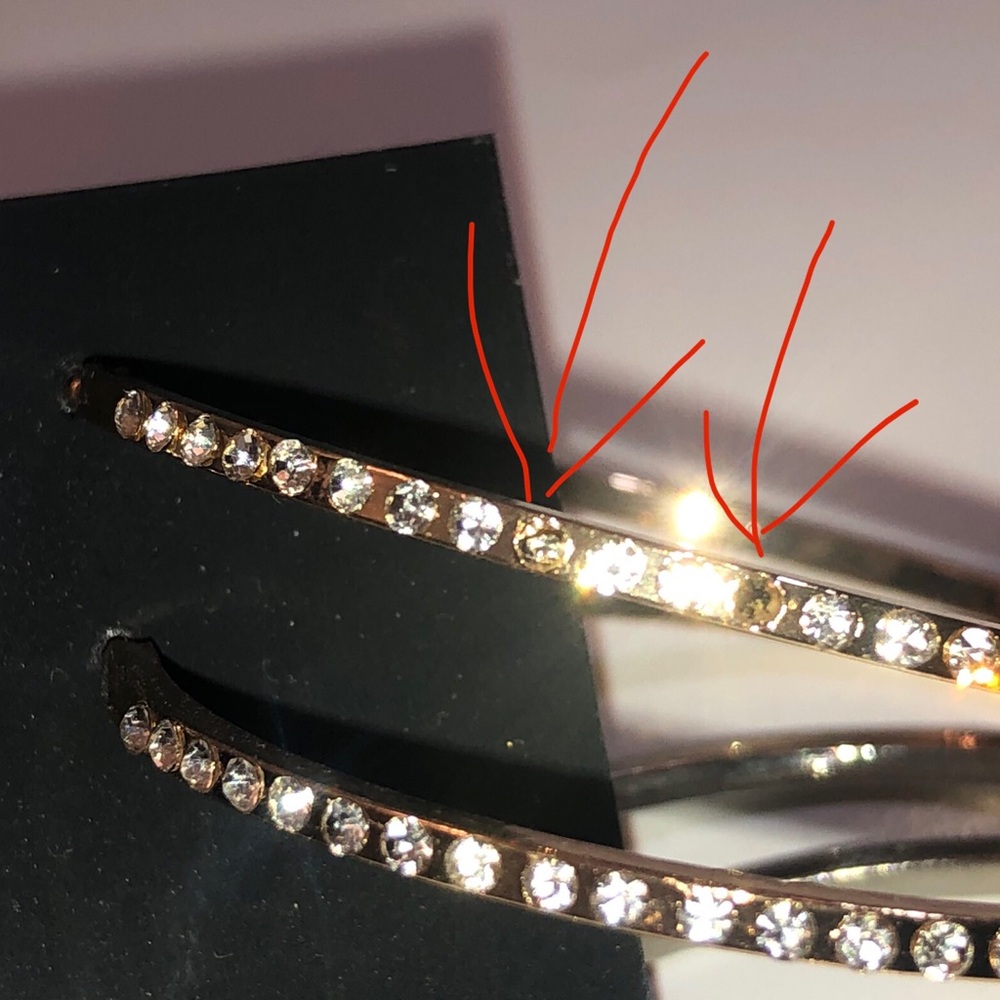 NWT Guess Silver & Rose Gold Hoop + Stud Earring Set – Rhinestone Accents - Picture 3 of 10